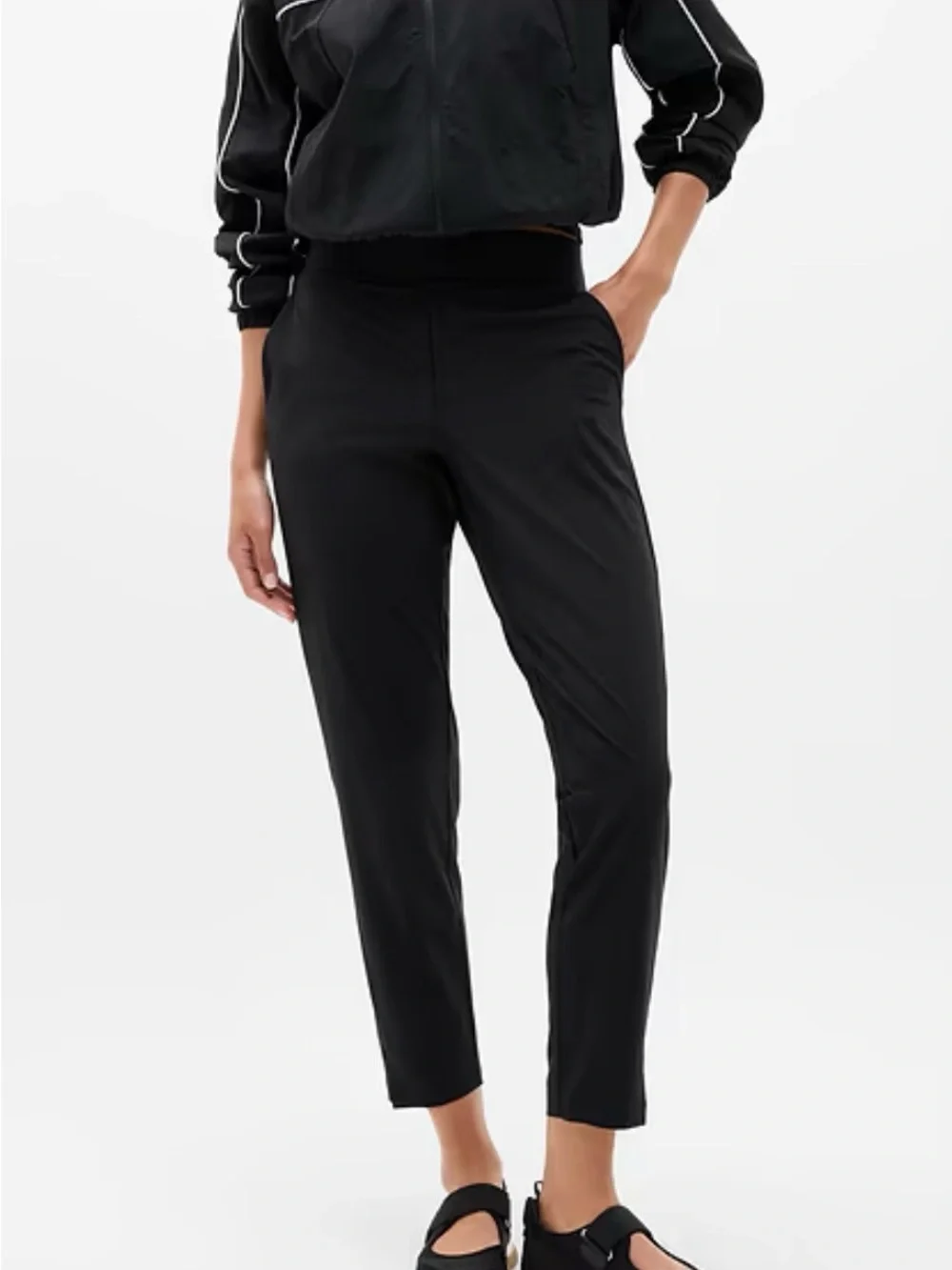 BOTH Athleta Pull-On Brooklyn Ankle Pants in Black & Tan. BOTH SZ 10 - Picture 3 of 10